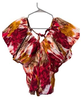 Anthropologie Open Back Ikat Top Size Small